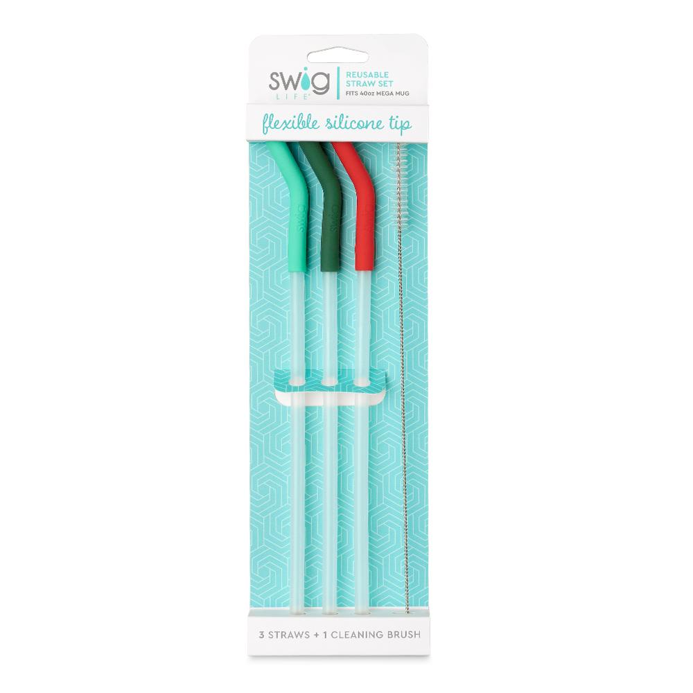 40oz Mint/Green/Red Reusable Straws Swig Life Wholesale